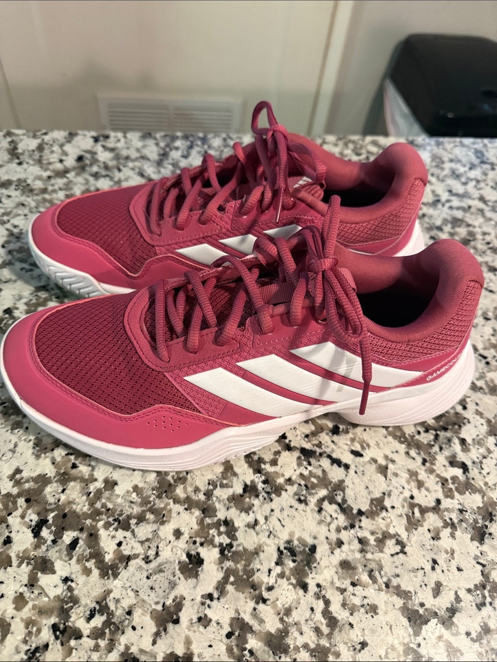 adidas Women's Rose Pink and White Athletic  Game court shoes